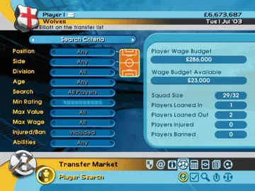 LMA Manager 2004 (Europe) screen shot game playing